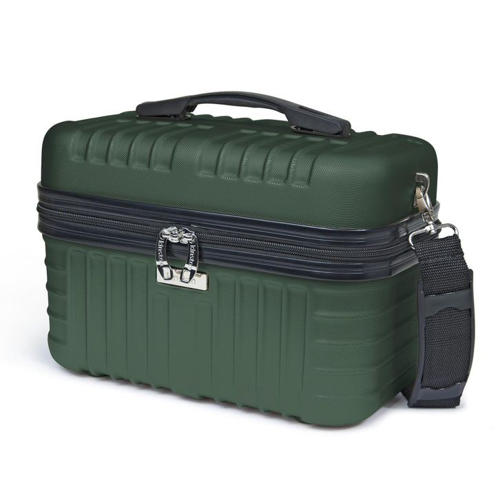 KINSTON Vanity Case Hartschale mit Schulterriemen – Kulturbeutel Reise Kosmetik – Hartschale mit Gri