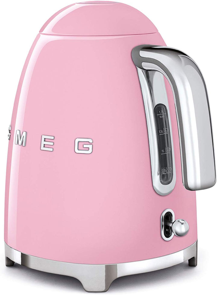 Smeg, KLF03PKEU 1.7L Wasserkocher, Soft-Opening-Kannenverschluss, Herausnehmbarer Anti-Kalkfilter au