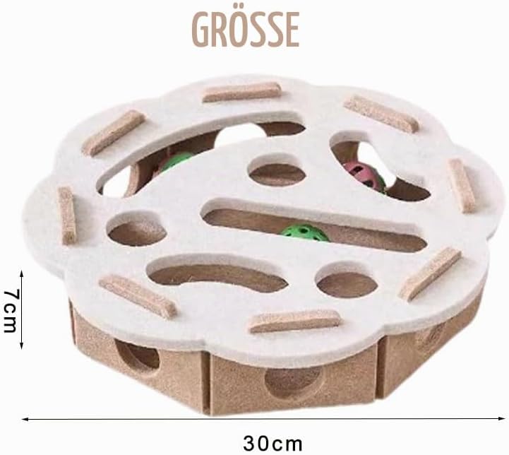 Katze interaktive Puzzle Spielzeug, Filz Labyrinth Katzenspielzeug Selbstbeschäftigung Ball mit Gloc