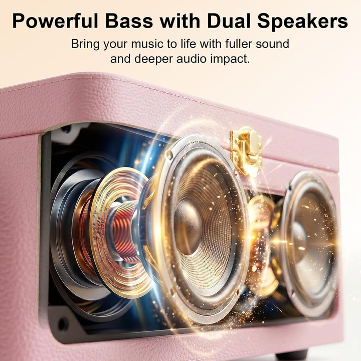 Gueray Tragbarer Bluetooth CD-Player mit Lautsprechern 3600mAh Wiederaufladbarer Vintage CD Spieler