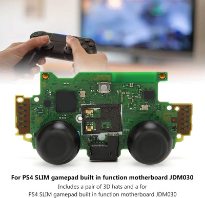 Gamepad Ersatz Mainboard für PS4 Slim Gamepad JDM030, mit Paar 3D Hut, Gleiche Reaktion und Funktion