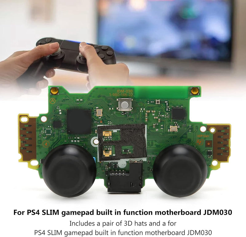 Gamepad Ersatz Mainboard für PS4 Slim Gamepad JDM030, mit Paar 3D Hut, Gleiche Reaktion und Funktion