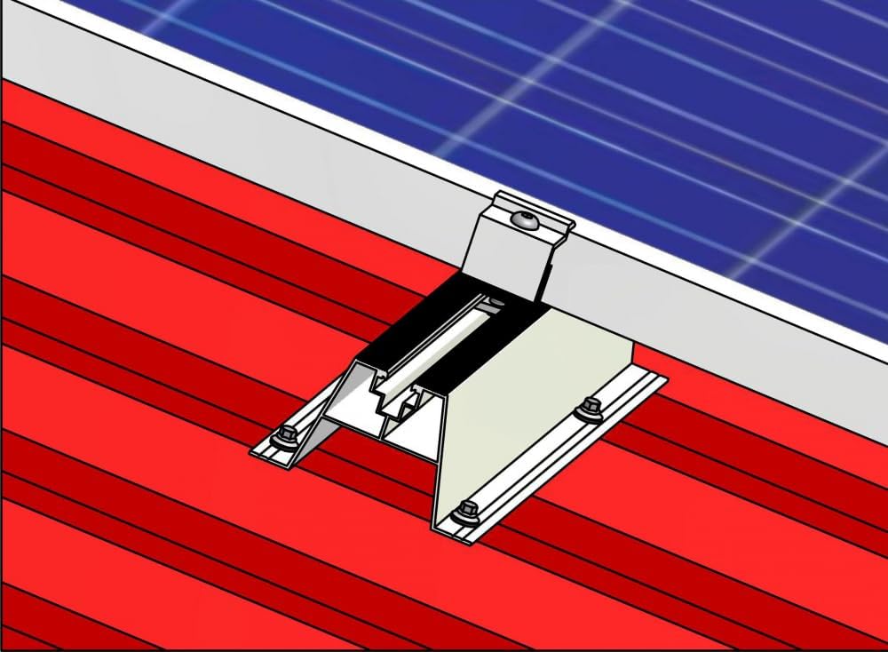 StoffTex Solarmodul Halterung Kit Schienen und Zubehör, Trapezblech Montage 330mm Verstellbar für So