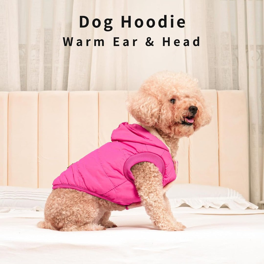 Hunde-Kapuzenpullover mit Fleece-Futter, extra warm, Grösse S, Rosa, Small (Pack of 1) rose