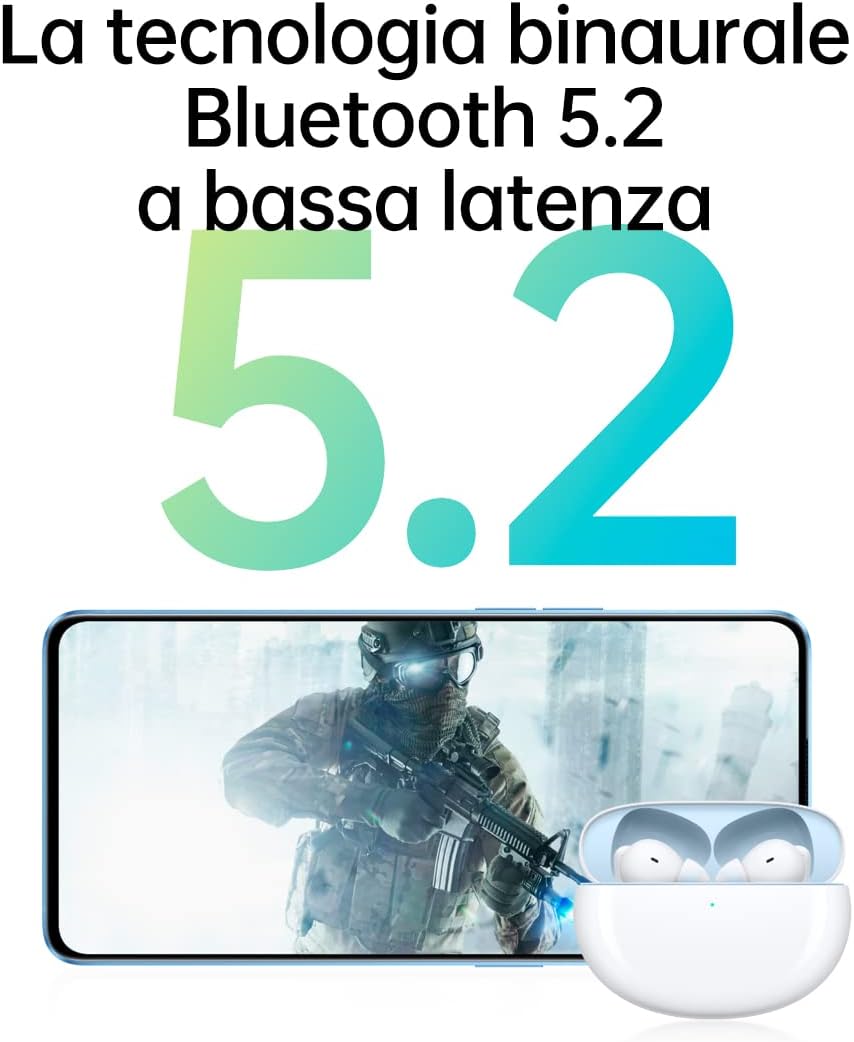 OPPO Enco Free2i kabellose Kopfhörer, Wiedergabezeit mit Lade-Case: bis zu 30 Stunden, Bluetooth 5.2