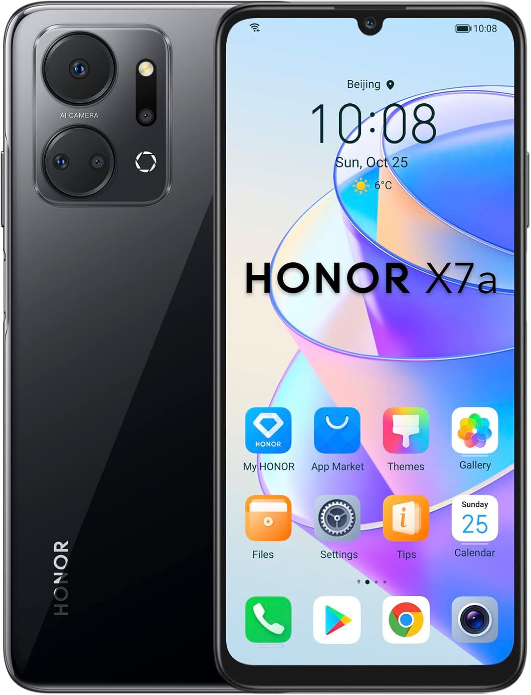 Honor X7a 128GB/4GB RAM Dual-SIM midnight-black, Schwarz Mitternacht, (5109AMLW) Mitternachtsschwarz