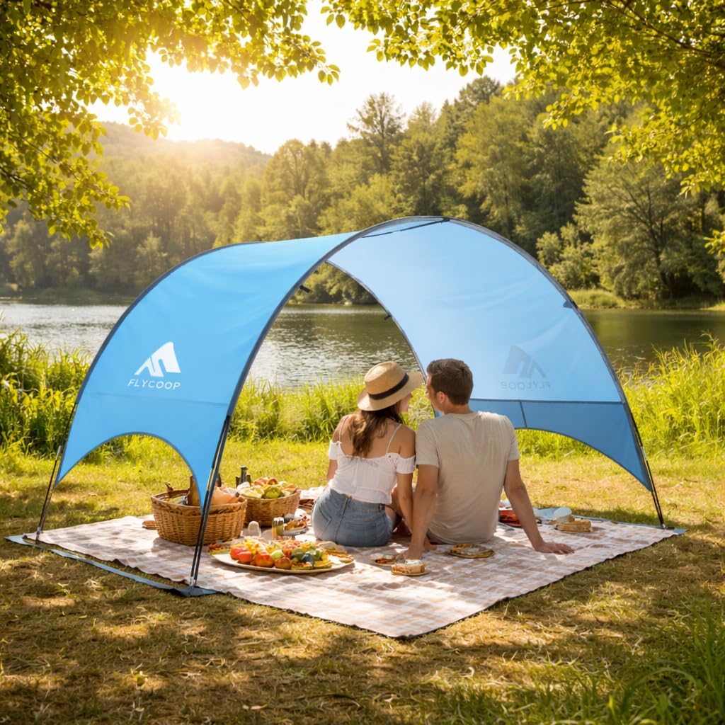 Strandmuschel mit UV-Schutz UPF 50+ – Tragbares Beach Canopy & Sonnenschutz für Strand, 360° Belüftu