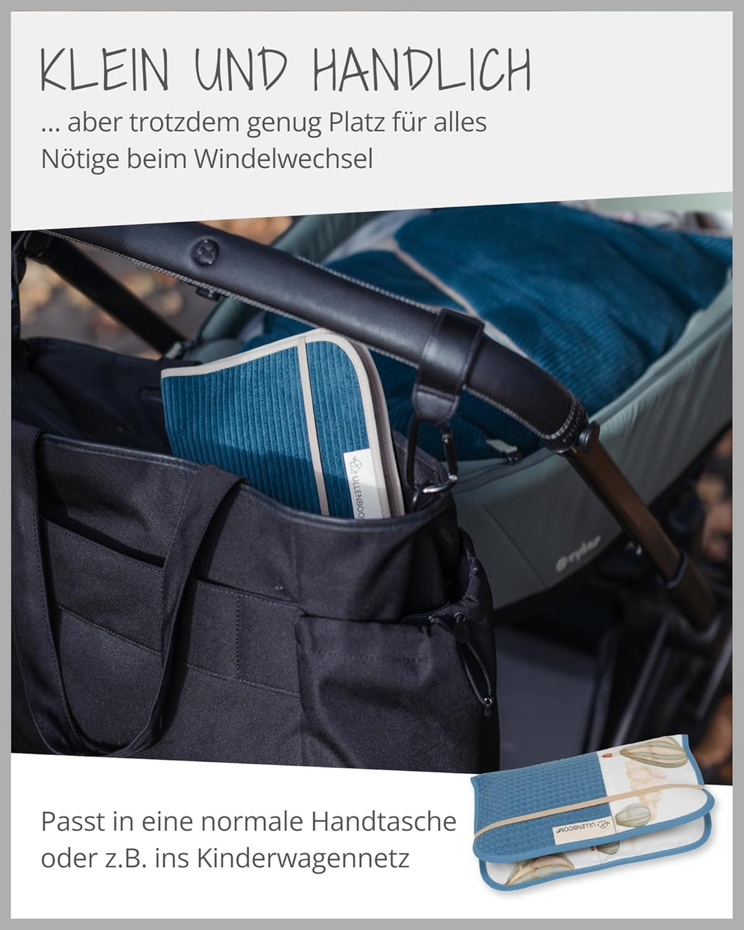 ULLENBOOM ® Windeltasche für unterwegs Ballontraum (Made in EU) - Wickeltasche für bis zu 3 Windeln,