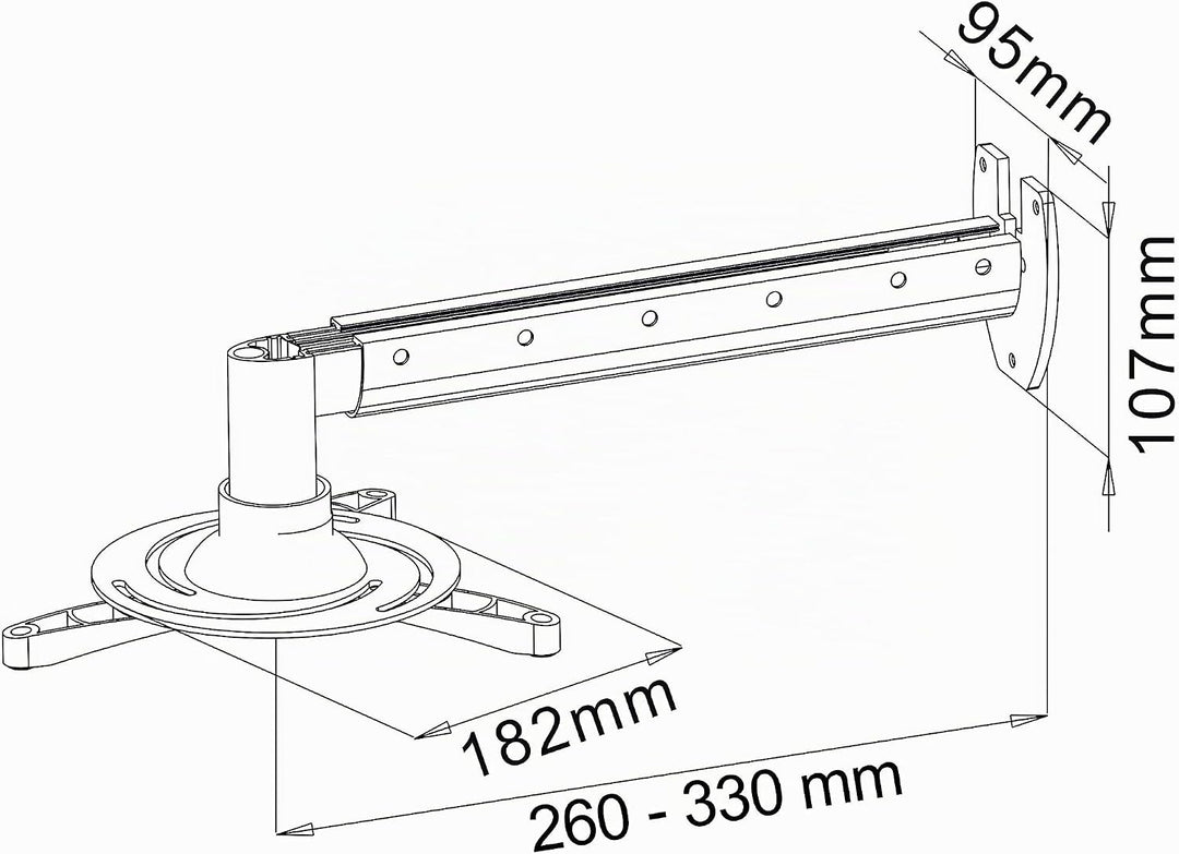 My Wall H16-5L, 20 Jahre Garantie, Wandhalterung Beamer (Belastbarkeit 35 cm, Deckenabstand 260/335m