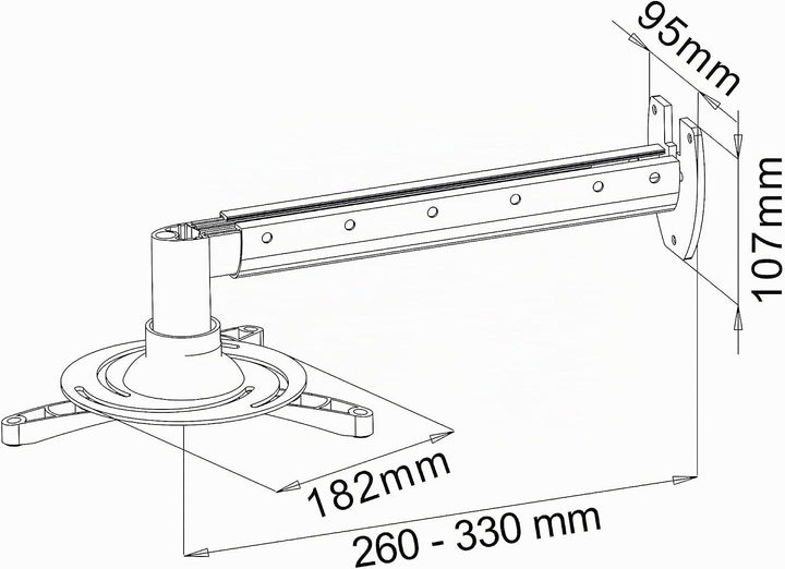 My Wall H16-5L, 20 Jahre Garantie, Wandhalterung Beamer (Belastbarkeit 35 cm, Deckenabstand 260/335m
