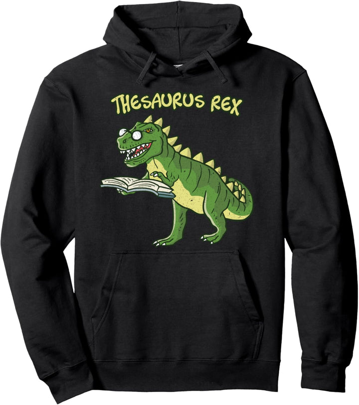 Thesaurus T-Rex Dinosaurier Nerd Geek Schüler Buch Lesen Pullover Hoodie