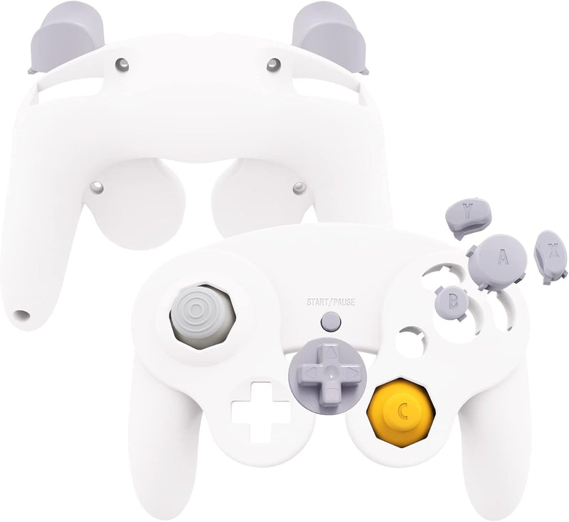 eXtremeRate Ersatz Grips Case Hülle kompatibel mit Nintendo Game Cube Controller, Griff Gehäuse & D-