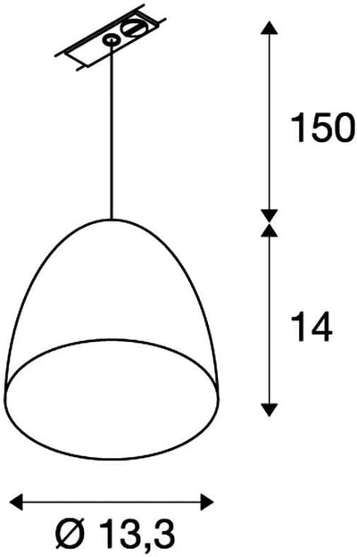 SLV PARA CONE 14, Pendelleuchte Weiss 1-Phasen-Schienensystem Single, Weiss 1-Phasen-Schienensystem