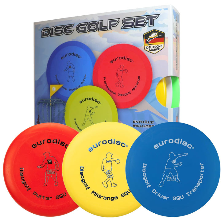 Eurodisc Disc Golf Einsteiger-Starterset SQU ROT Putter Midrange Driver PDGA approved