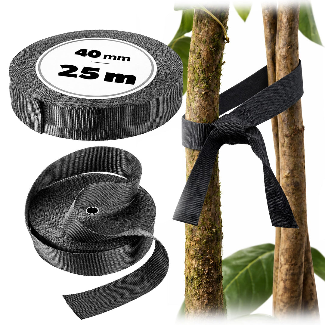 KADAX Baumbindeband 40mm x 25m, Bindeband zur sicheren Befestigung von Bäumen & Sträuchern, Baumbind