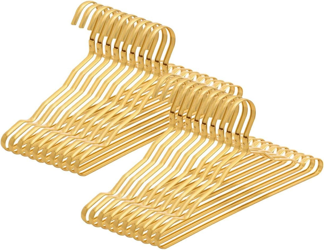 20 Stück Kleiderbügel aus Metall,41cm Leichte Aluminum Eisen Kleiderbügel,Belastbar mit Schwerer Kle