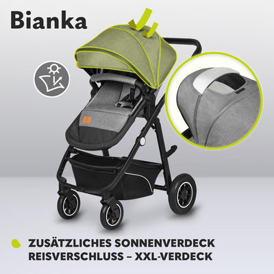 LIONELO BIANKA Kinderwagen 3 in 1 bis 22 kg Babywanne Autositz Zusammenlegbar, Reise-System, Einstel