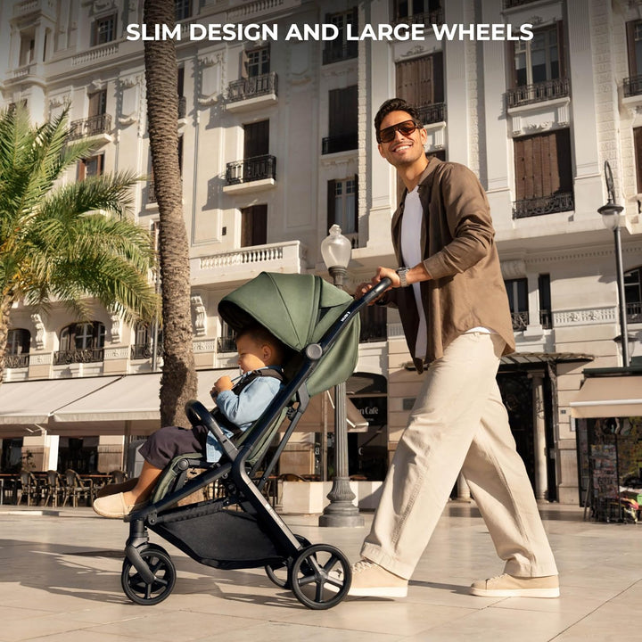 Kinderkraft NUBI 3 Buggy bis 22 kg, automatisch zusammenklappbar, grosse EVA-Räder, Mesh-Sitz, 5-Pun