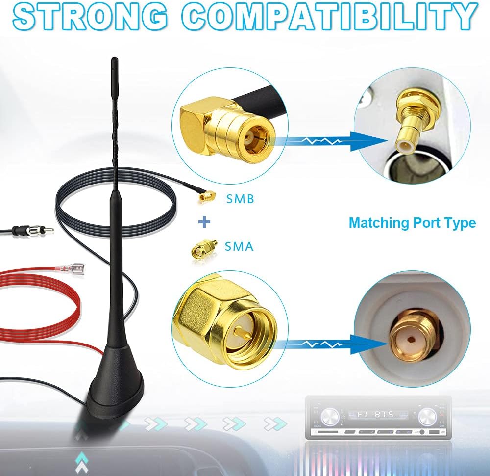 Eightwood Aktive DAB/DAB+ Antenne Auto Digital Radio FM/AM Kombi Dachantenne Autoantenne mit Verstär