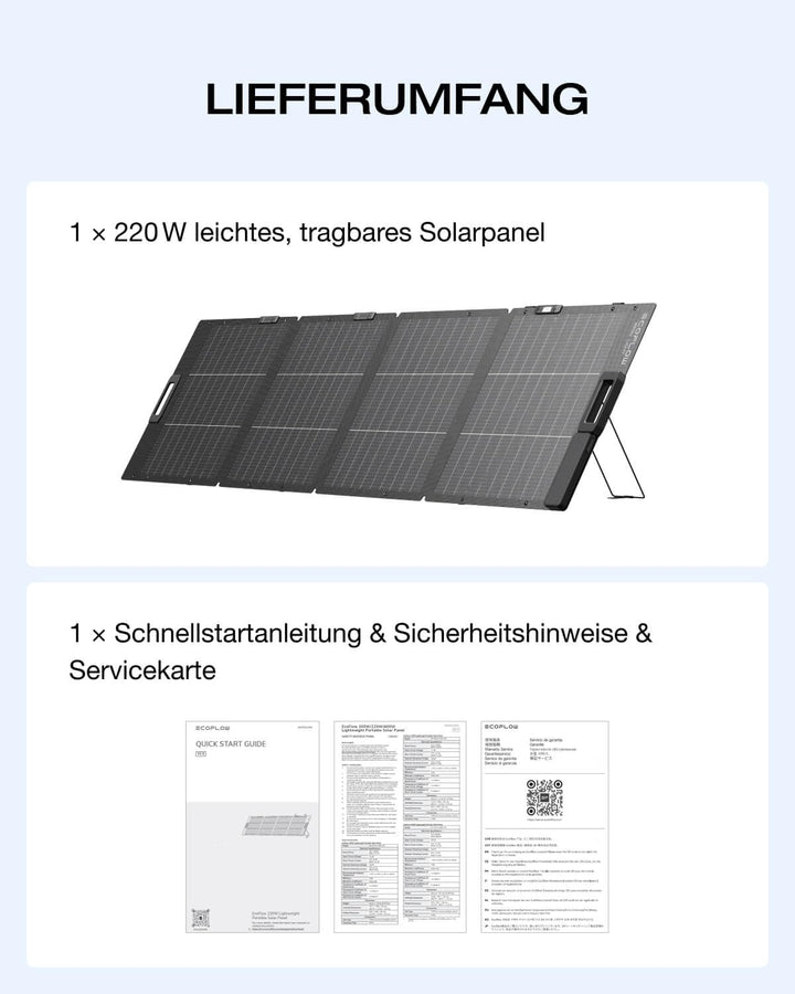 EF ECOFLOW 220W Solar Panel, Solarpanels Faltbar Solarmodul für Delta Pro/Delta Max/Delta/Delta Mini