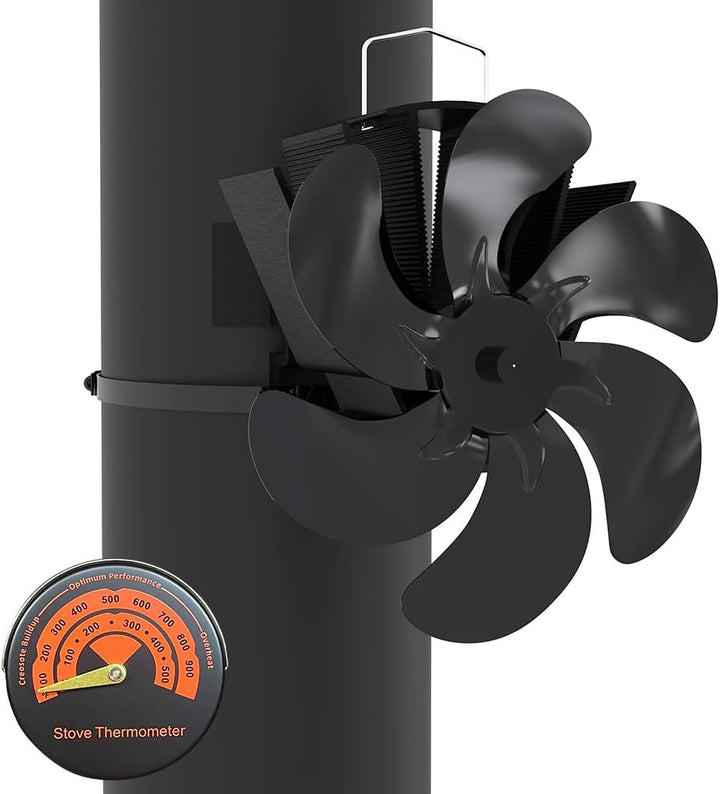 VOUNOT 4 Blatt Ofenventilator Ohne Strom, Wärmebetriebener Kaminventilator Ventilator, Lüfter für Ka