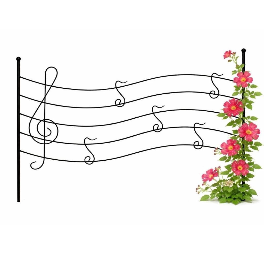 DanDiBo Steckzaun Melody Rankhilfe Rankgitter aus Metall Höhe 56 cm Breite 80 cm Kletterhilfe Zaun