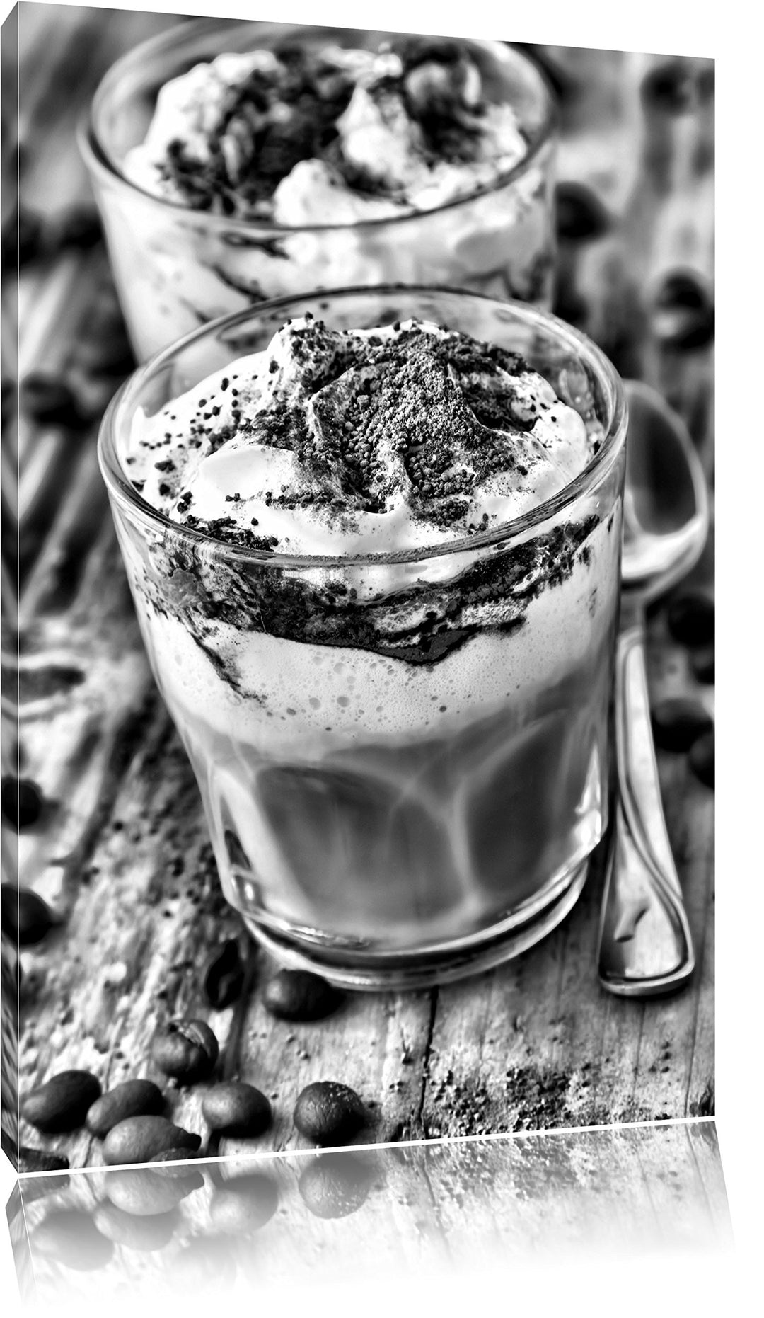 Pixxprint Cappuccino Schokostreusel als Leinwandbild/Grösse: 100x70 cm/Wandbild/Kunstdruck/fertig be
