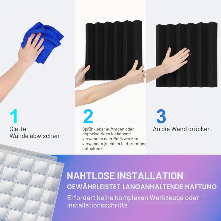 JBER Akustikschaumstoff, Studio-Schaumstoffkeile, feuerfest, schalldichte Polsterung, Wandpaneele, 5