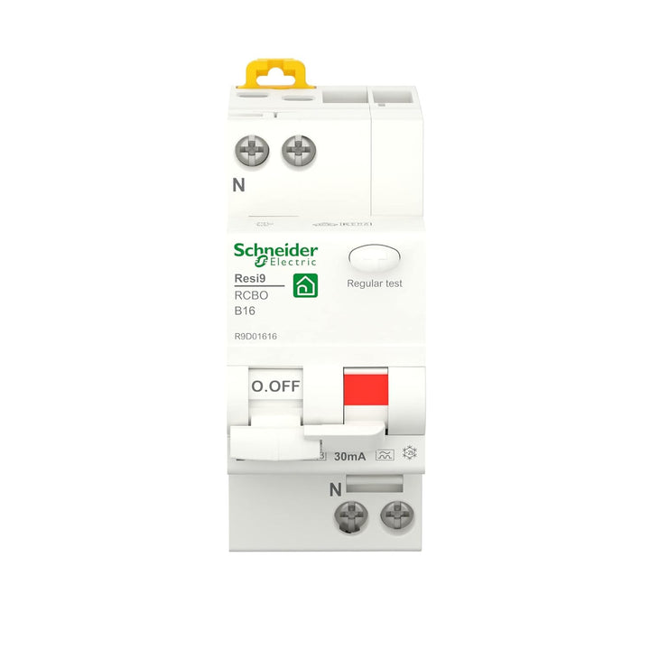 Schneider Electric FI LS RESI9 1P+N 16A B 30MA TYP A 6KA, R9D01616, Grau Ausschaltevermögen 6kA Nenn