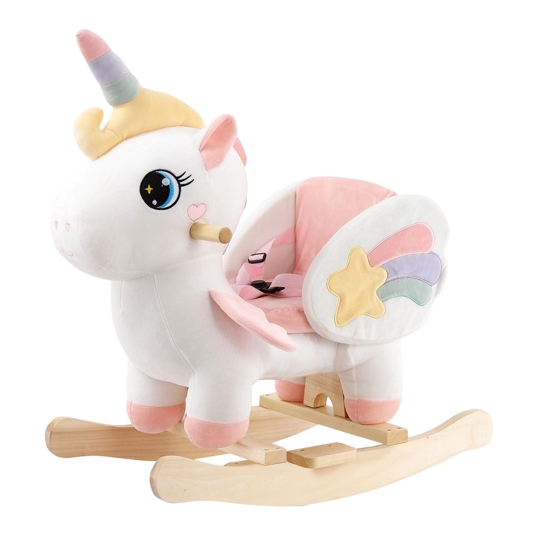 FUNLIO Einhorn-Baby-Schaukelpferd, Regenbogen-Fee-Einhorn-Schaukelpferd für Kleinkinder von 6 Monate
