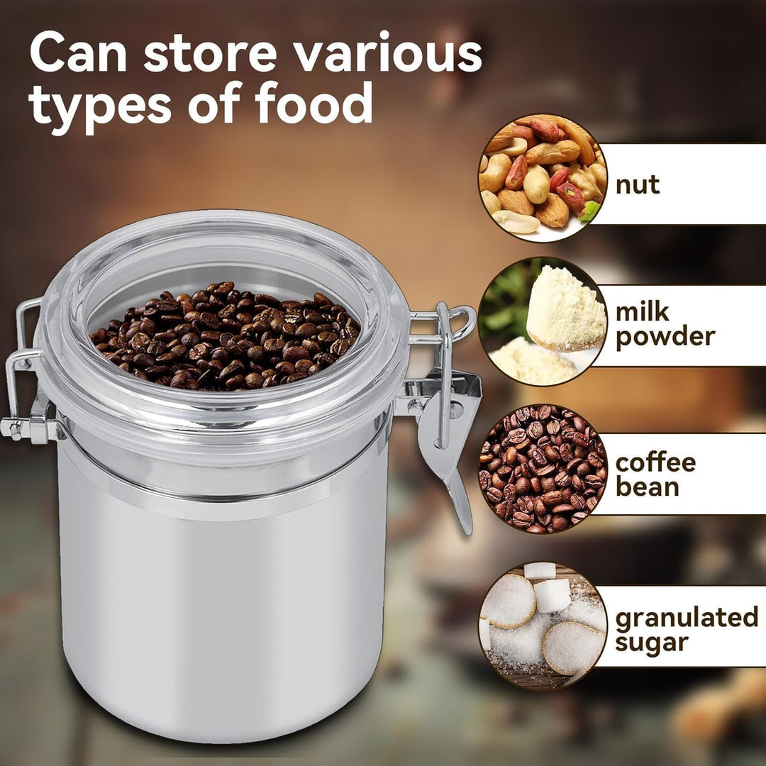 700ml Kaffeedose Edelstahl, Luftdichte Kaffeebehälter Mit Messlöffel, Kaffeedosen Set Mit Kalenderra