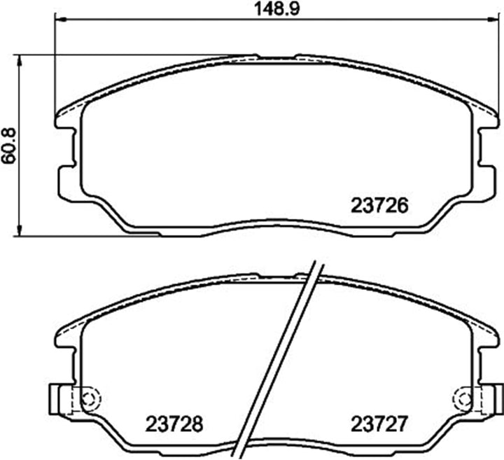 HELLA PAGID 8DB 355 010-861 Bremsbelagsatz - T1400 - Dicke/Stärke: 16.5mm - Bremssystem: Mando - mit