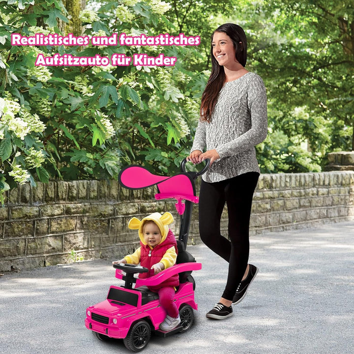 COSTWAY Mercedes Benz Rutschauto, 3 in 1 Rutscher Auto mit Sonnendach & Stauraum & abnehmbaren Schut