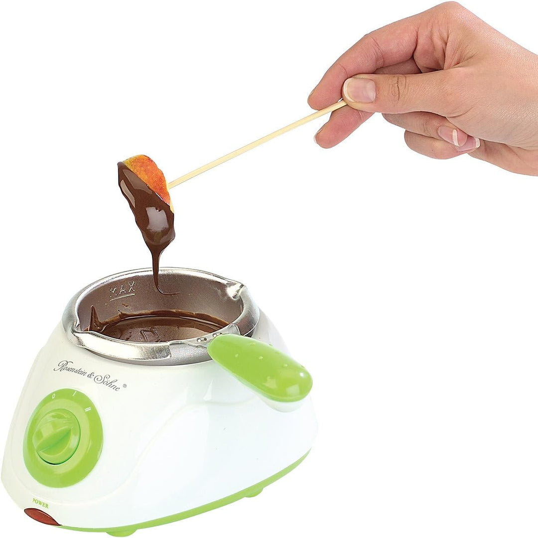 Rosenstein & Söhne Chocolatiere: Elektrische Chocolatière, Schokoladen-Schmelztopf-Set mit 32 Teilen