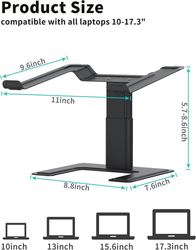 ALASHI Laptop-Ständer für Schreibtisch, Computerständer, höhenverstellbar, ergonomischer Notebook-La