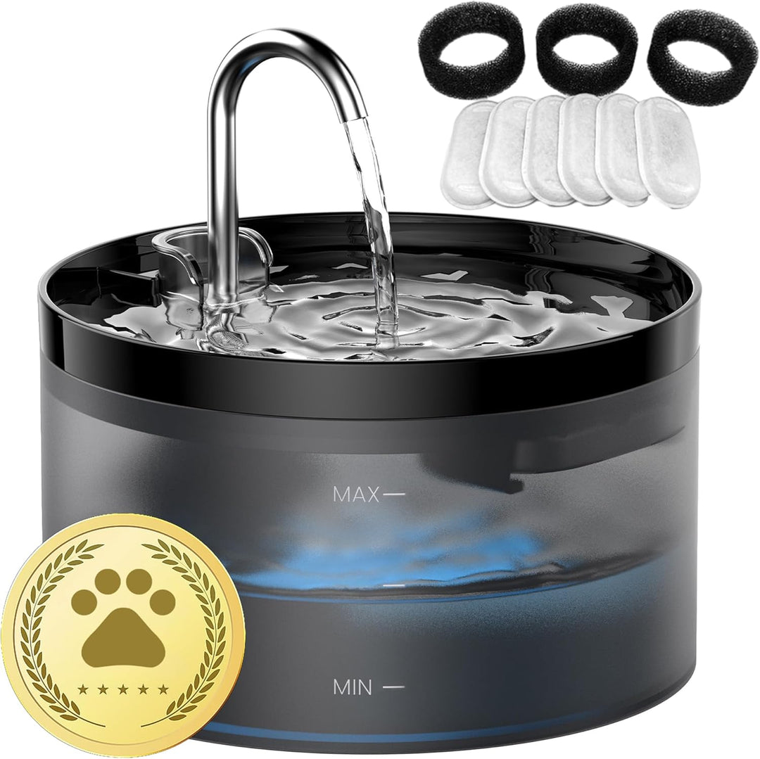 Katzenbrunnen: Trinkbrunnen für Katze - Katzenbrunnen für Katzen - 64oz - Super Silent LED Licht - D
