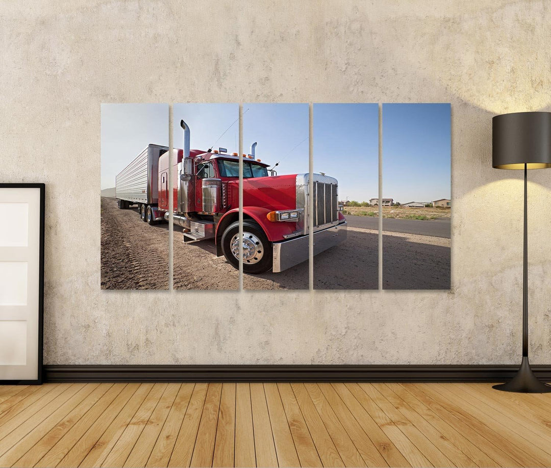 islandburner, Bild auf Leinwand LKW Wandbild Poster Leinwandbild XXL 170x80 5-teilig, XXL 170x80 5-t