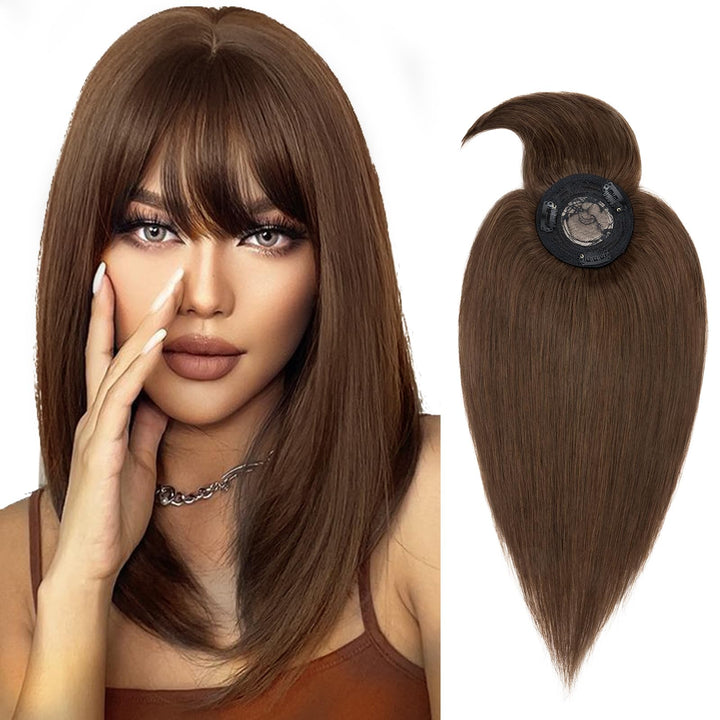 Topper Extensions Haarteile Echthaar Clip in Extensions Echthaar Weich Natürlich Glatt Toupet Haarve