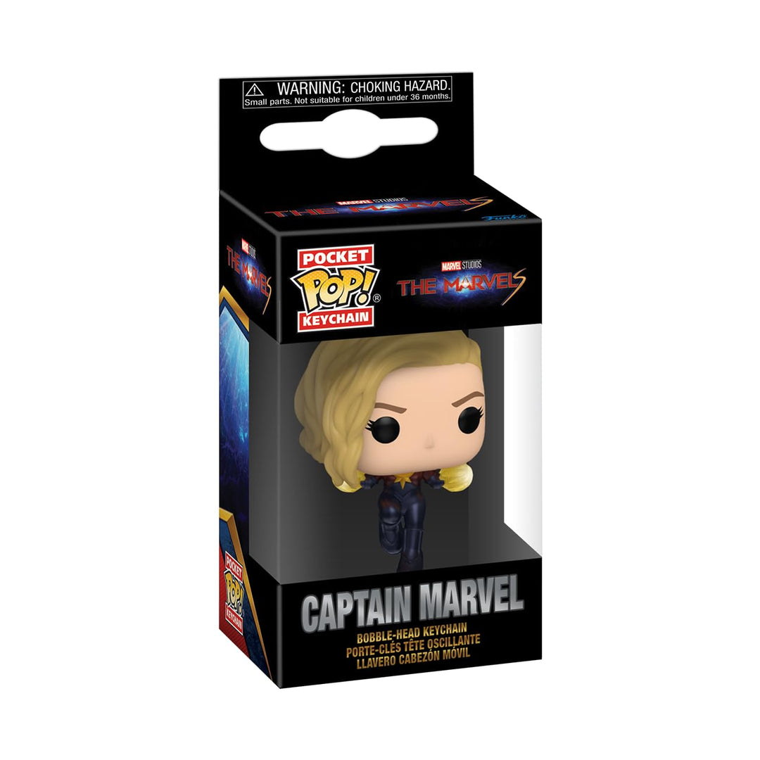Funko Pop! Keychain: The Marvels - Captain Marvel - Neuartiger Schlüsselanhänger - Vinyl-Minifigur Z