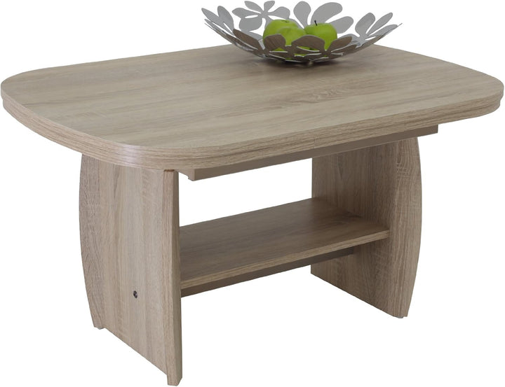 Hela Tische, Funktionscouchtisch Michael, Holzoptik melaminbeschichtet, Dekor Sonoma Eiche, ausziehb