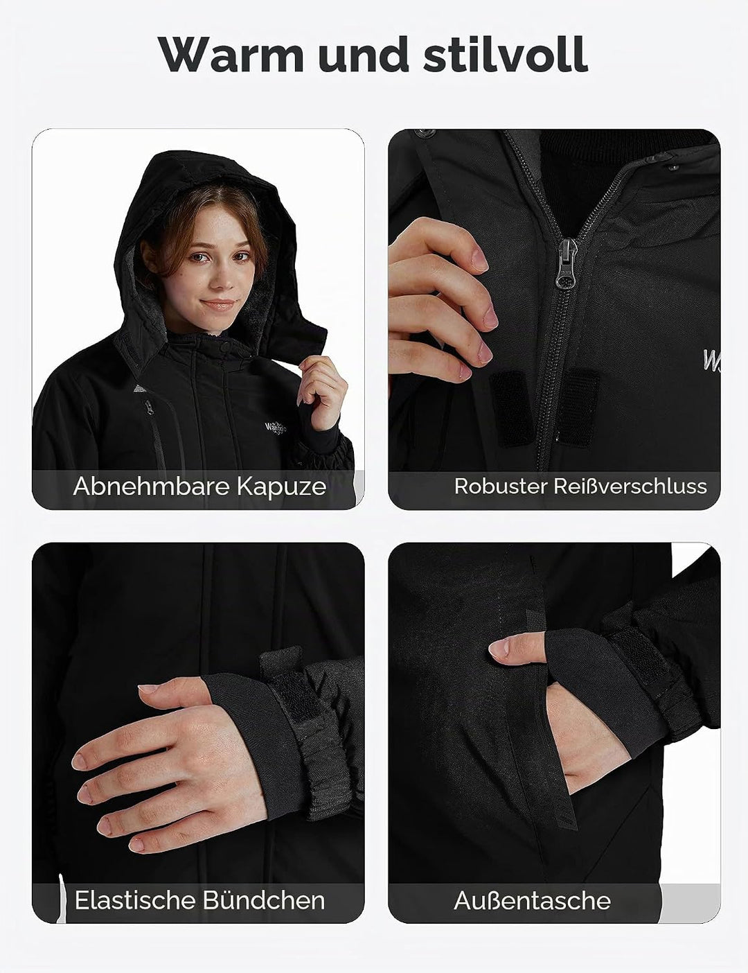 Wantdo Mädchen Berg Ski Jacke Warmer Winter Fleece Mäntel Wasserdichter Atmungsaktive RegenMäntel Ou