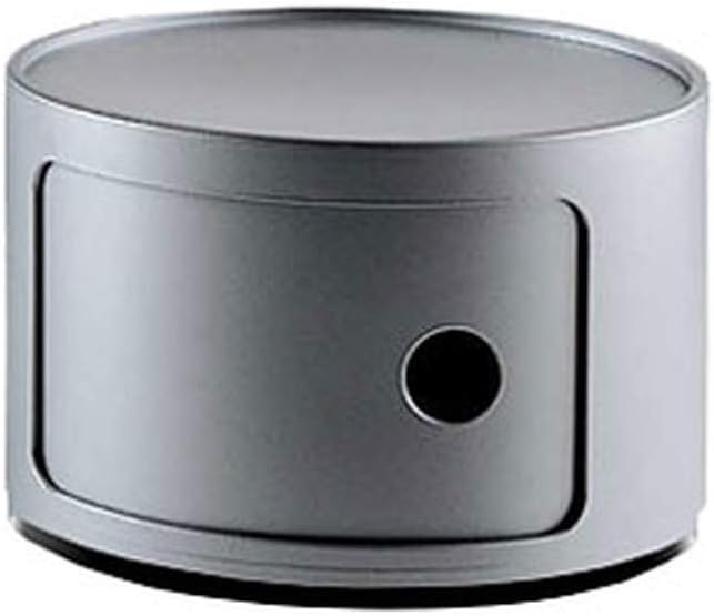 Kartell 4953SI Baukastenelement Componibili rund undurchsichtig Durchmesser 42 x 23,5 cm ABS, silber