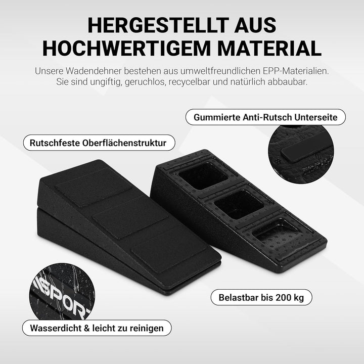 MSPORTS Wadendehner 3er Set Premium, Kniekeil, Waden-Strecker, Mobilisationskeil zum Dehnen, Beinstr