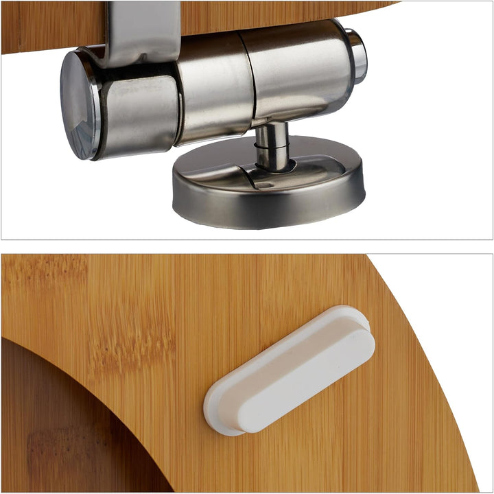 Relaxdays Toilettendeckel mit Absenkautomatik & Quick Release, 37,5 x 43,5 cm, Bambus, Montage von O