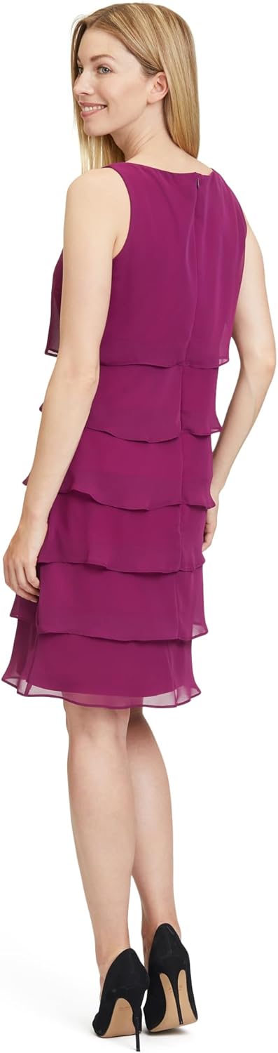 Vera Mont Damen Cocktailkleid mit Rüschen 44 Real Purple, 44 Real Purple