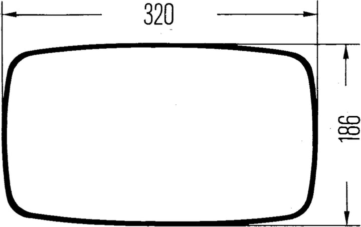 HELLA - Aussenspiegel - Kunststoffgehäuse - schwarz - Breite: 186/22mm - Höhe: 320mm - beidseitig -