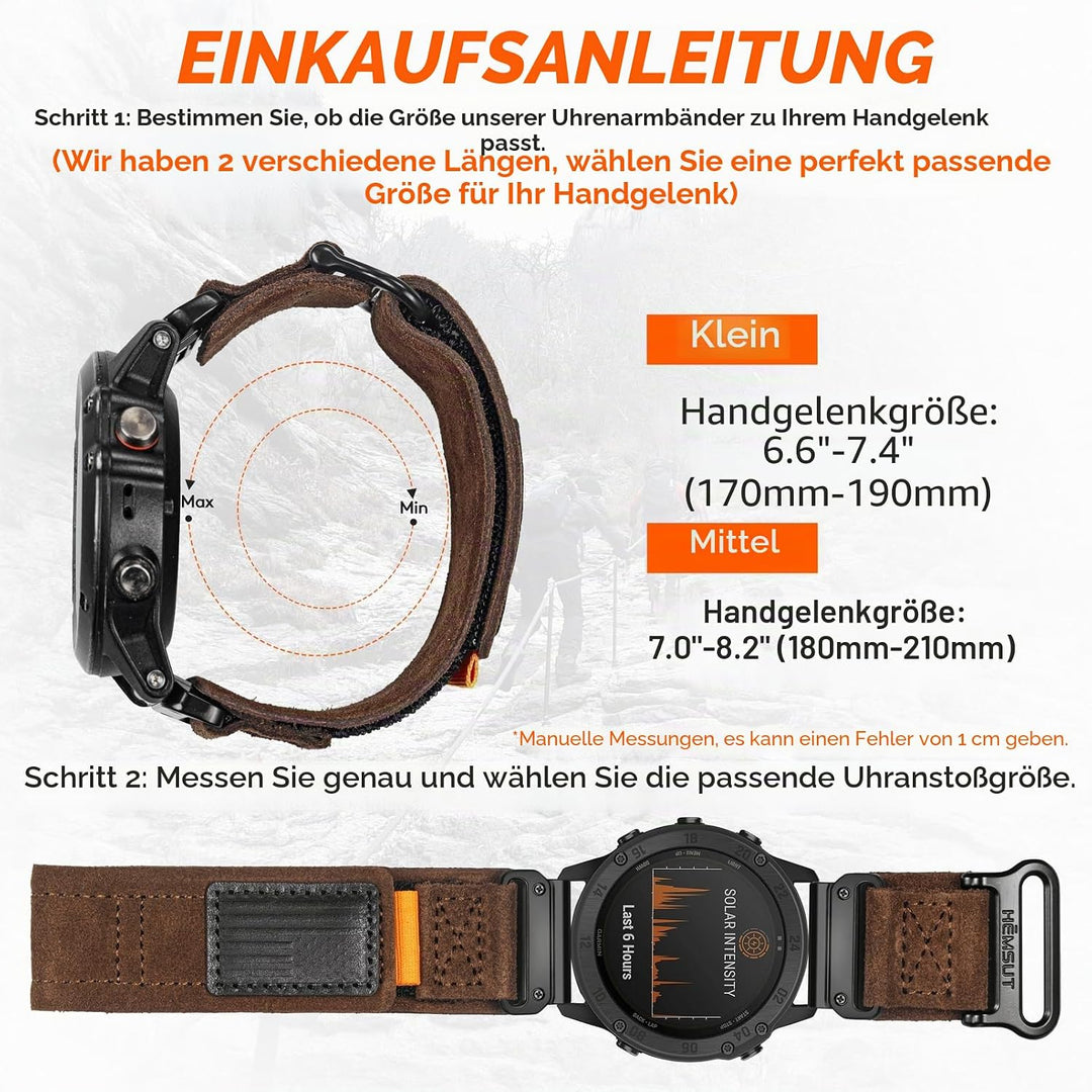 Armband für Garmin,Uhrenarmband Kompatibel mit Garmin superrobustes Nylon-Sportarmband für fēnix/For
