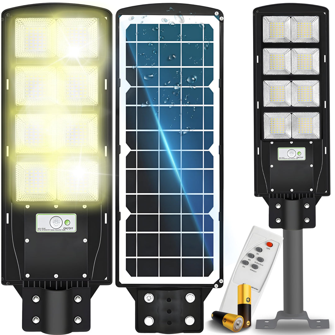 Retoo Solar Strassenlampe mit Motion Sensor, Wasserdichtes 6000K Weiss LED Strassenlaterne mit Fernb