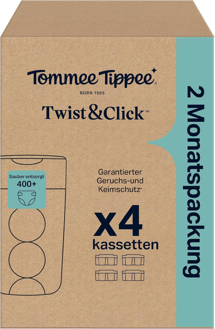 Tommee Tippee Twist & Click Advanced Windelbehälter, Original-Nachfüllkassetten, exklusive 4er-Packu