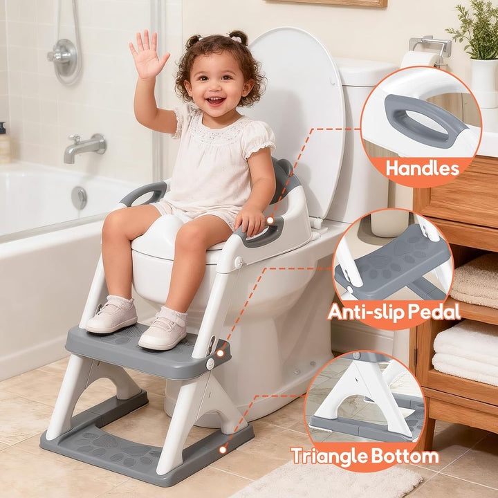 SKYROKU Toilettensitz 2 in 1 Toiletten Aufsatz für Kinder 2-7 Jahre Upgraded Stabil bis 90kg PP(BPA-